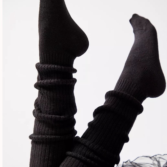 NEW WITH TAG Free People Chunky Socks BLACK - Picture 1 of 6